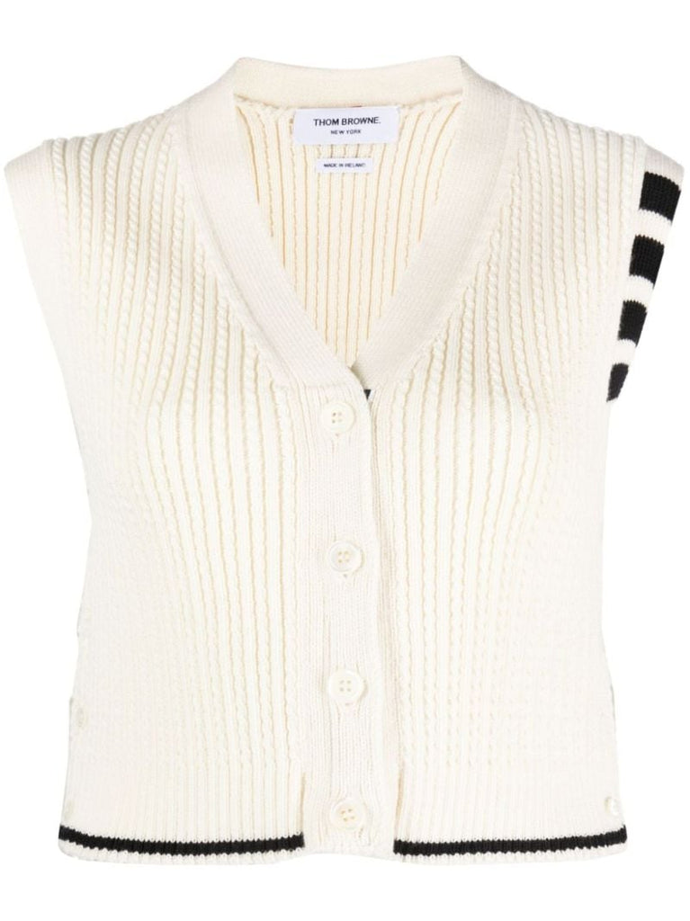 4-bar Cable-knit Vest