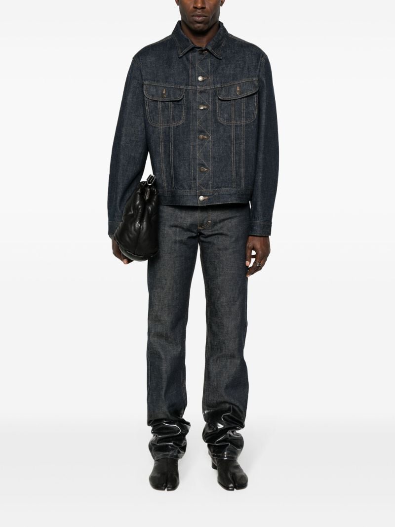 Blue Contrast-topstitching Denim Jacket