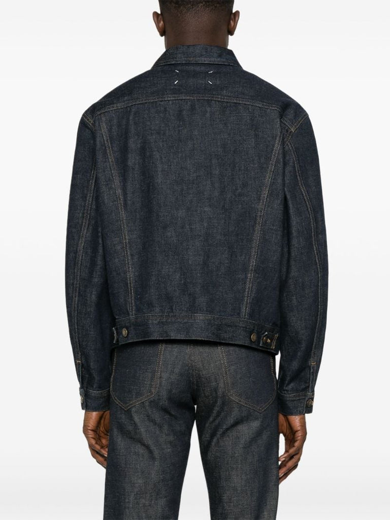 Blue Contrast-topstitching Denim Jacket
