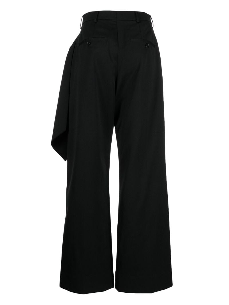 Black Ribbon Applique Wool Trousers