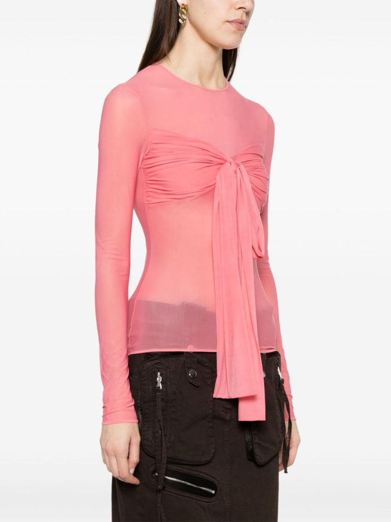 Pink Bow-detail Top