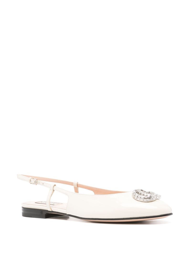 Neutral Double G Ballet Pumps