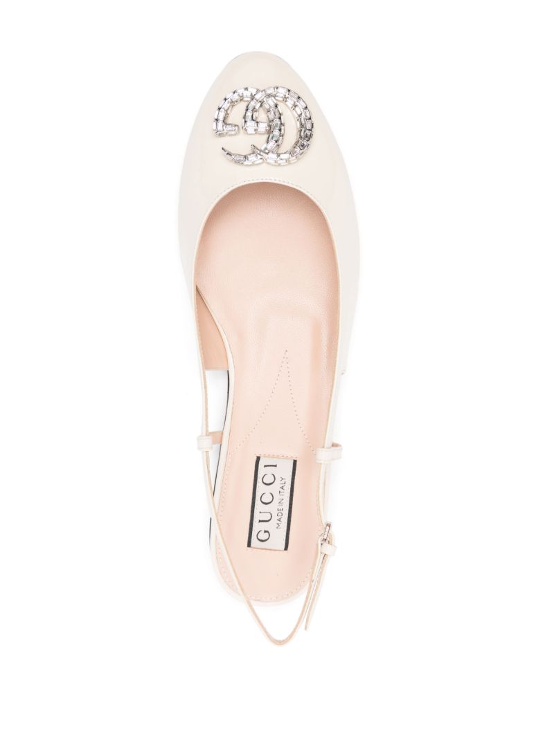 Neutral Double G Ballet Pumps