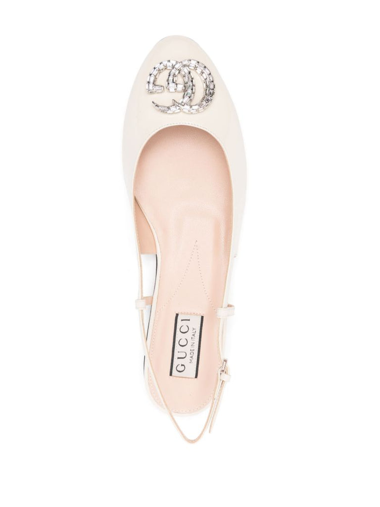 Neutral Double G Ballet Pumps