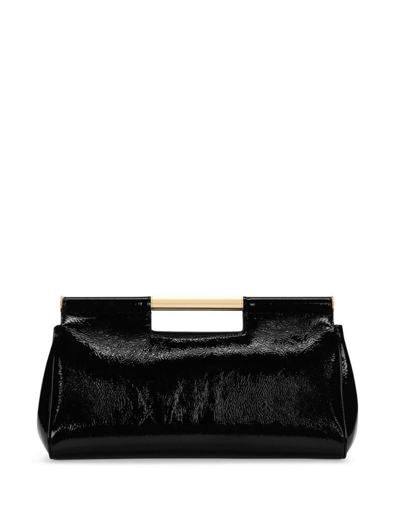 Black Sicily Large Leather Clutch Bag