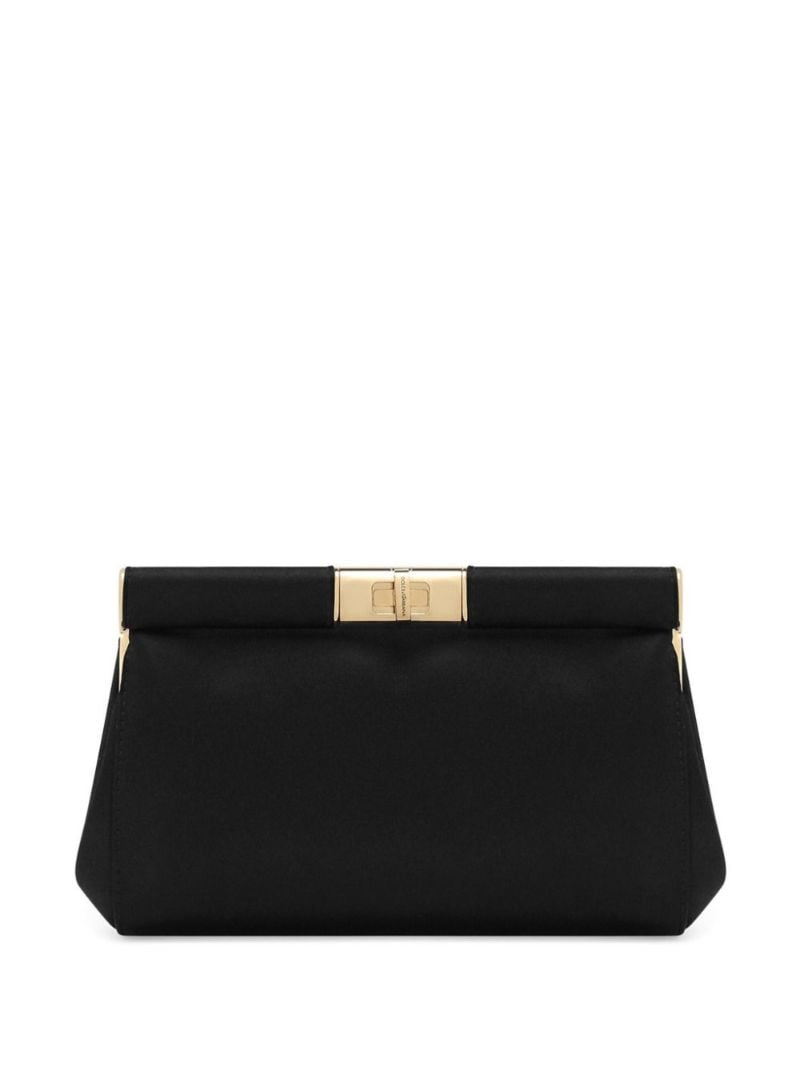 Black Marlene Small Satin Clutch Bag