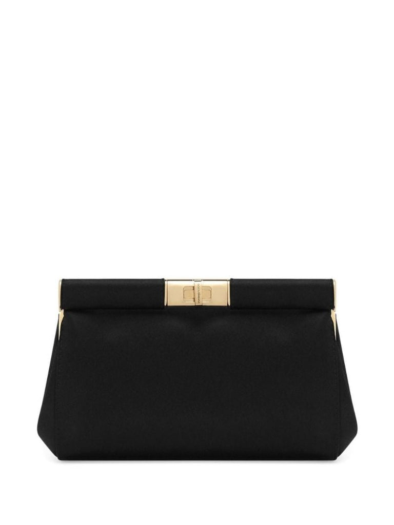 Black Marlene Small Satin Clutch Bag