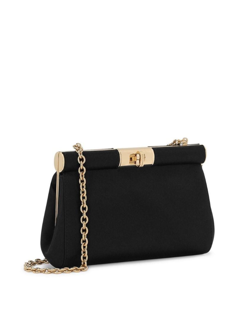 Black Marlene Small Satin Clutch Bag