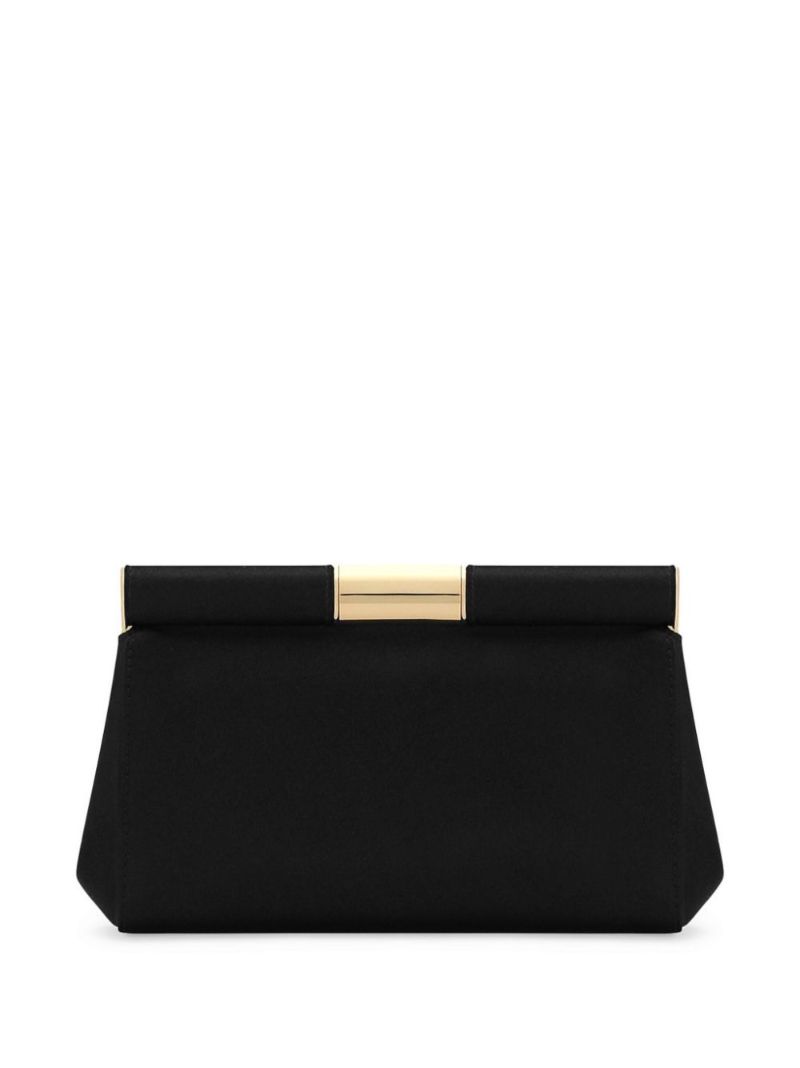 Black Marlene Small Satin Clutch Bag