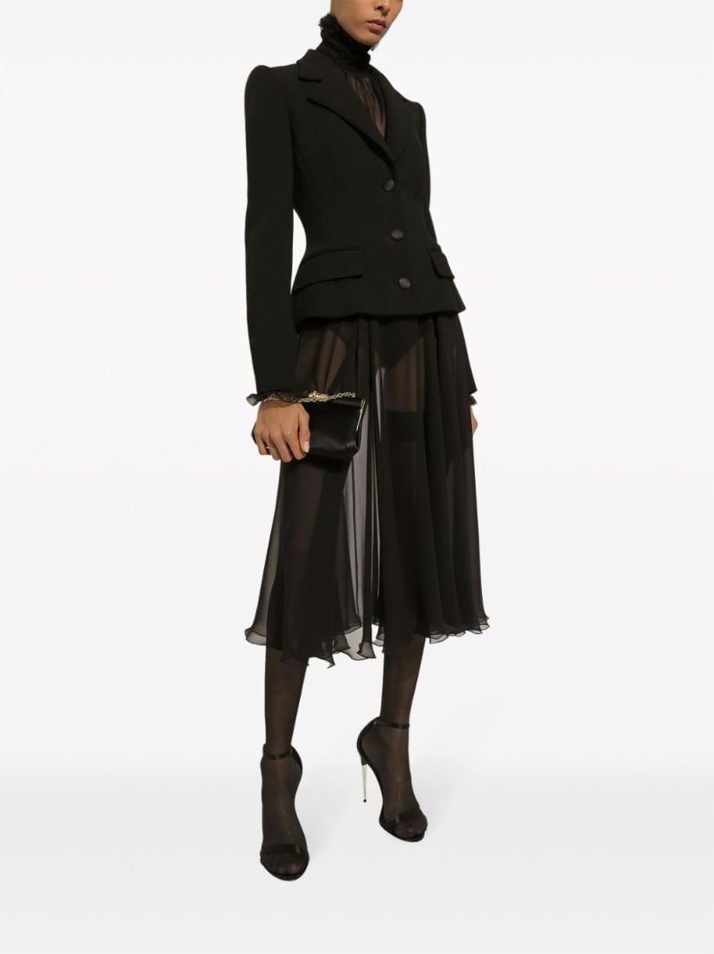 Black High-waisted Silk Skirt
