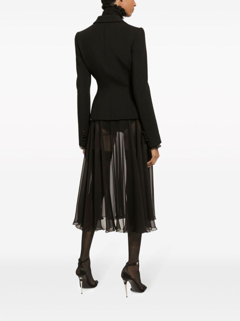 Black High-waisted Silk Skirt