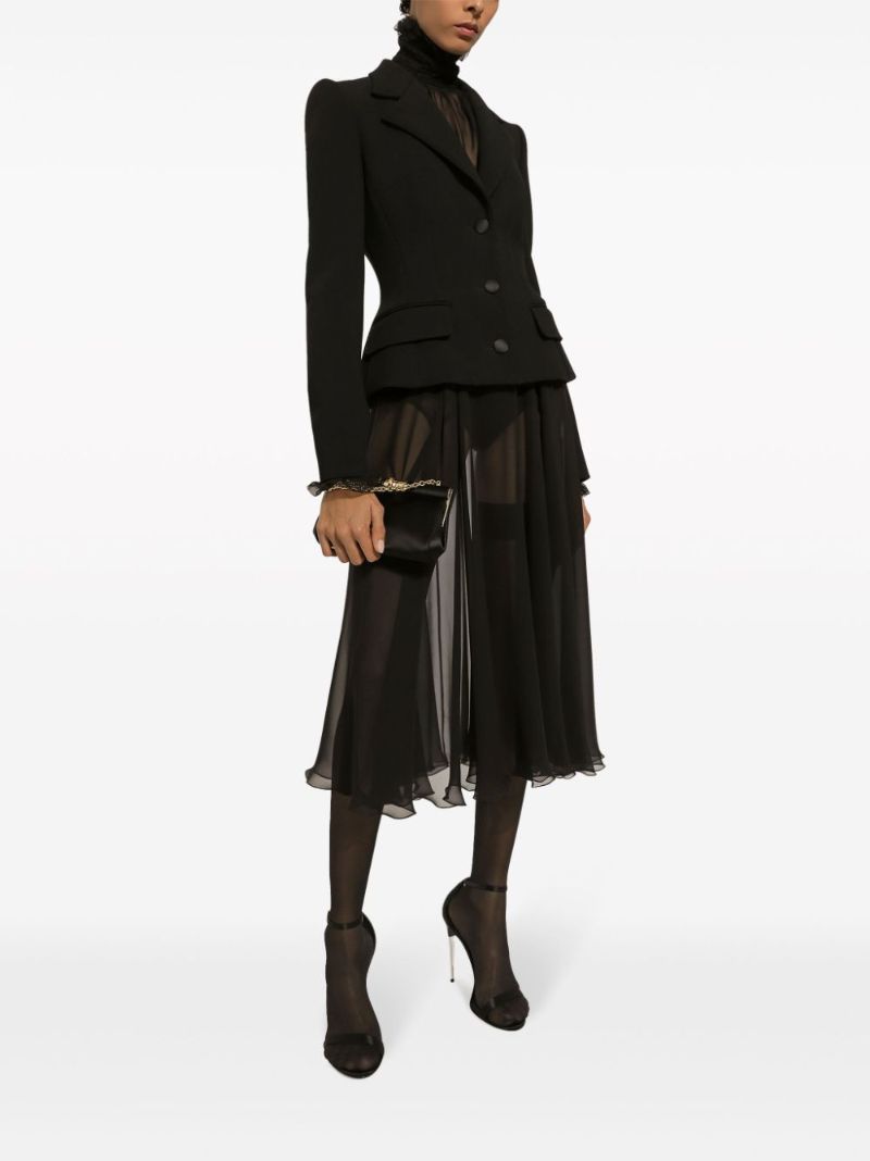 Black Semi-sheer Silk Blouse
