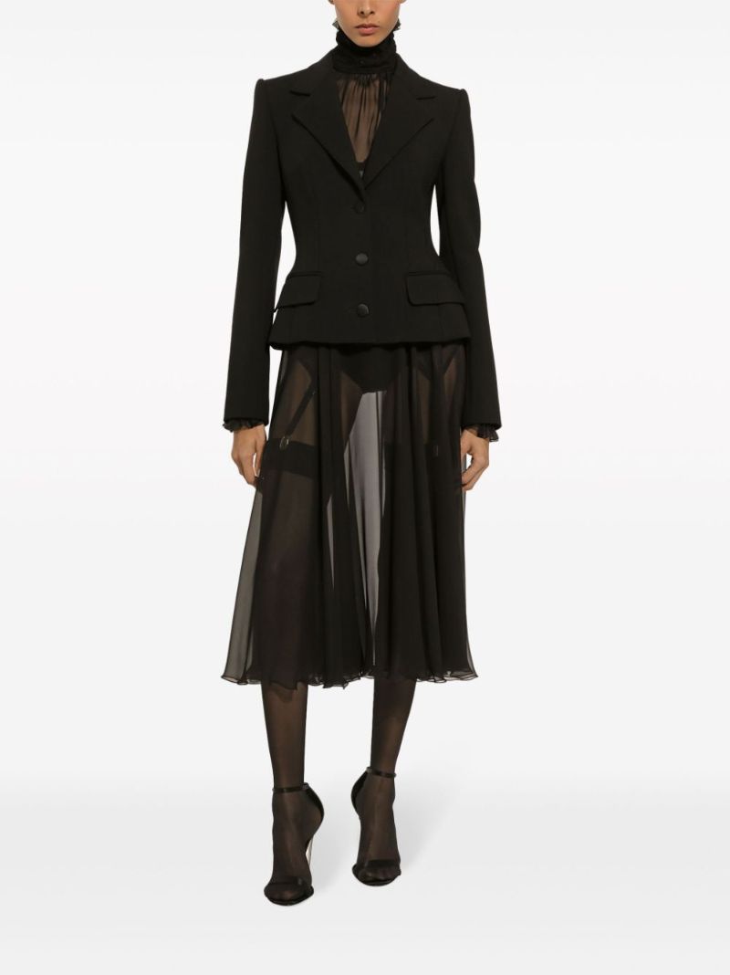 Black Semi-sheer Silk Blouse