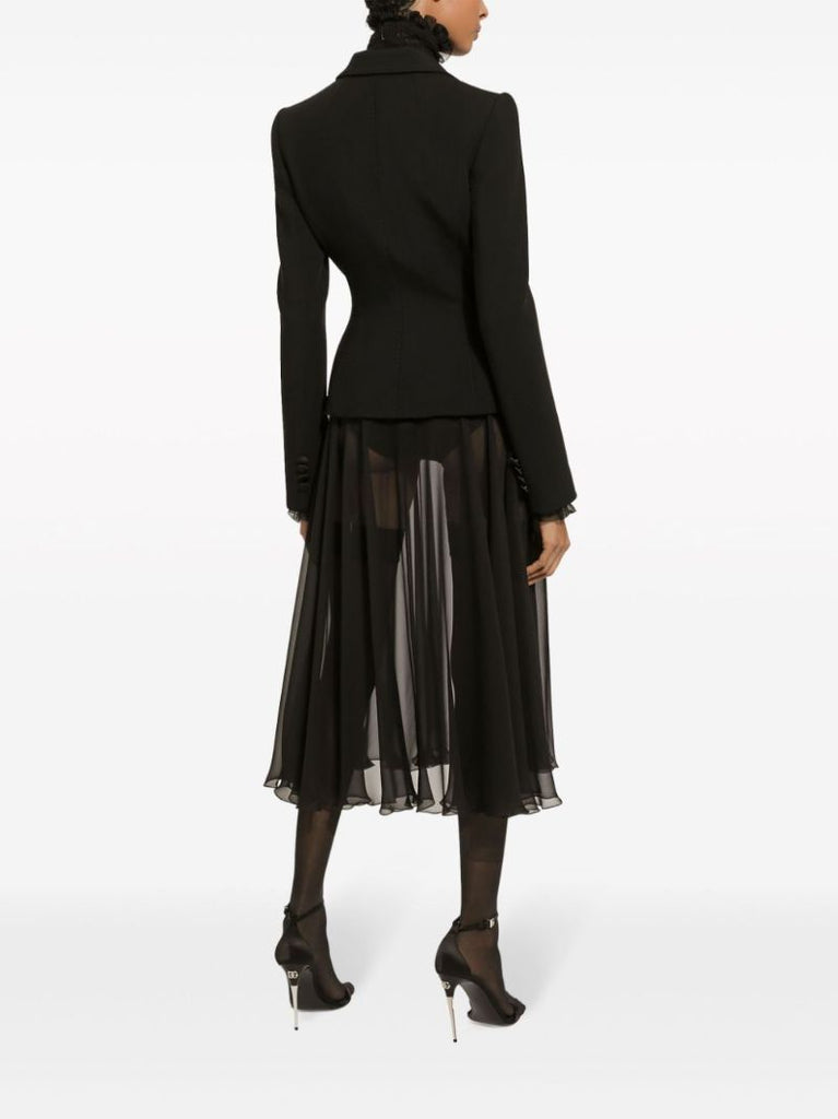 Black Semi-sheer Silk Blouse