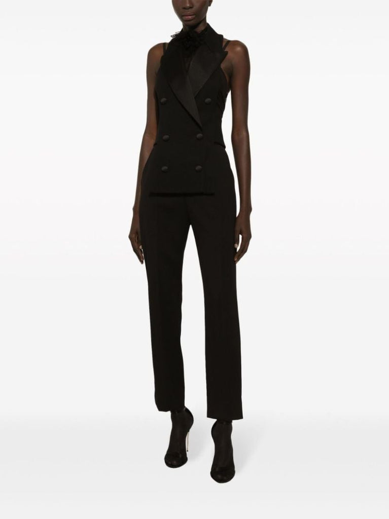 Black Floral-appliquÃ_x0083_Â© Silk Top