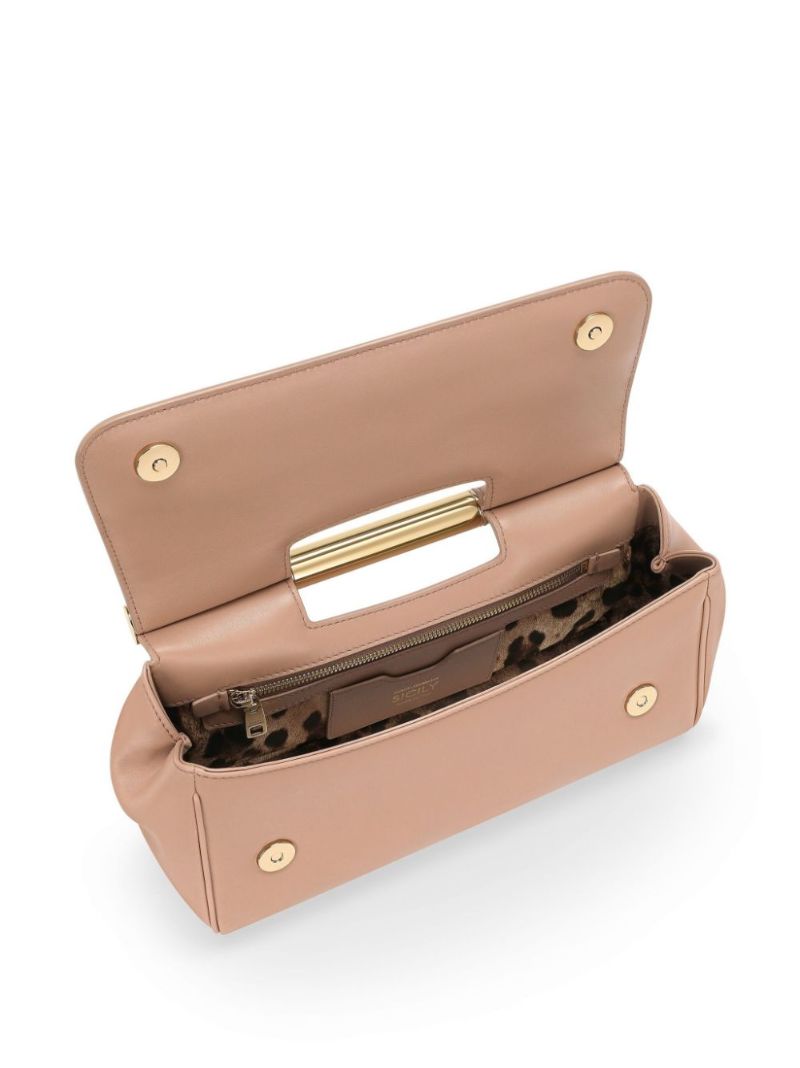 Neutral Sicily Leather Clutch Bag