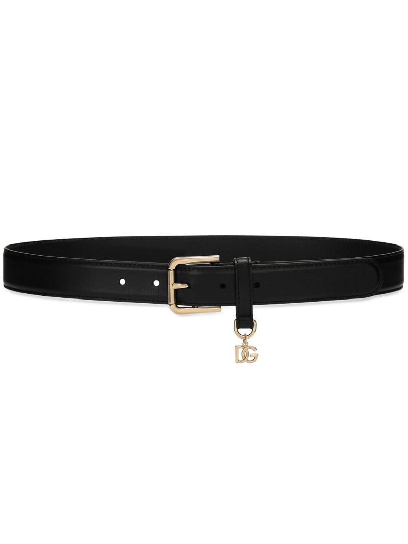 Black Dg-charm Leather Belt
