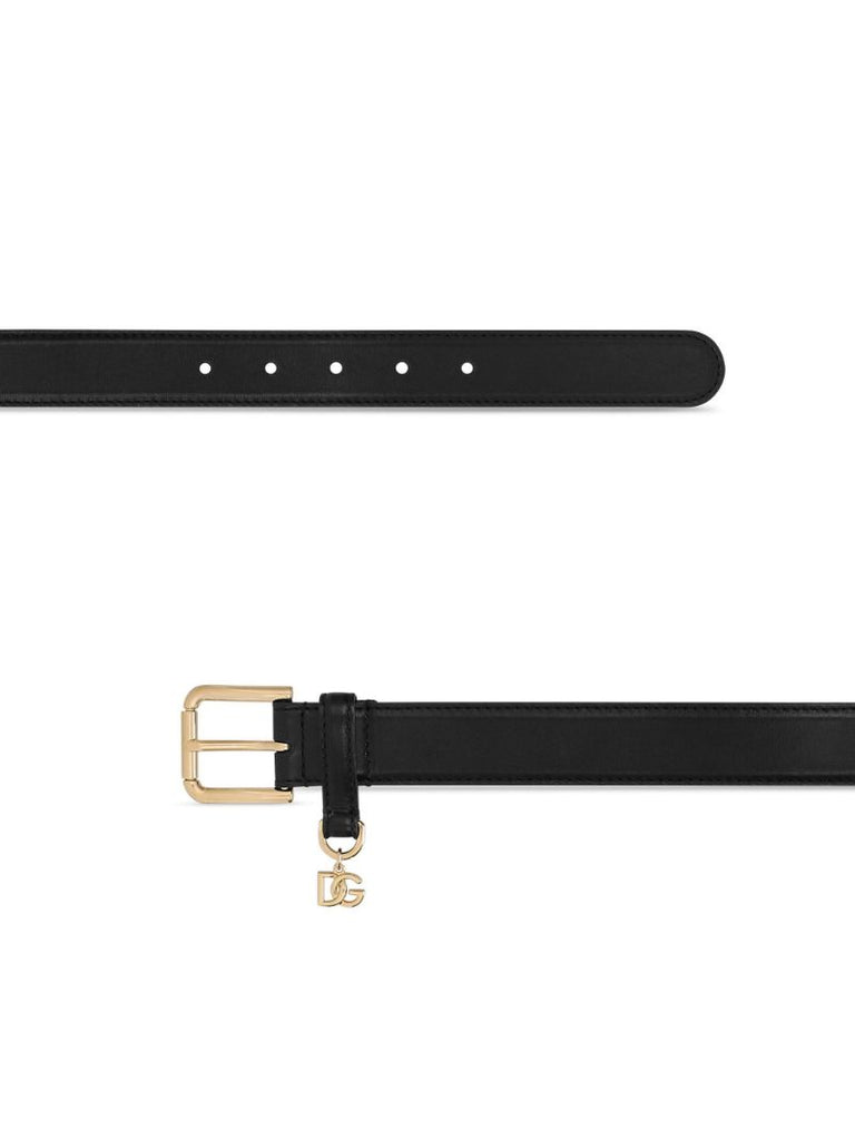 Black Dg-charm Leather Belt