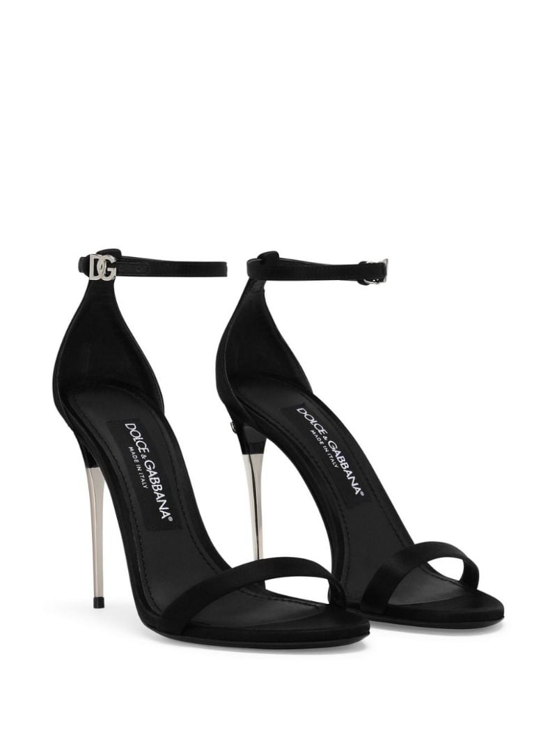 Black Keira 105 Satin Sandals