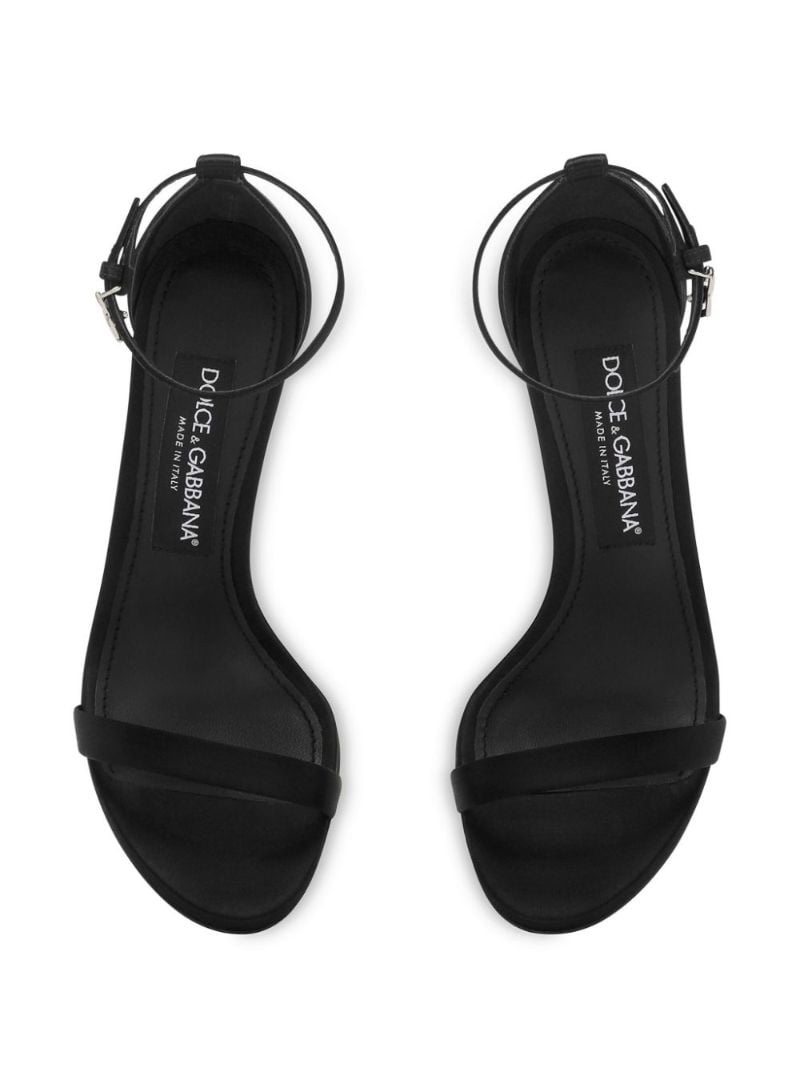 Black Keira 105 Satin Sandals