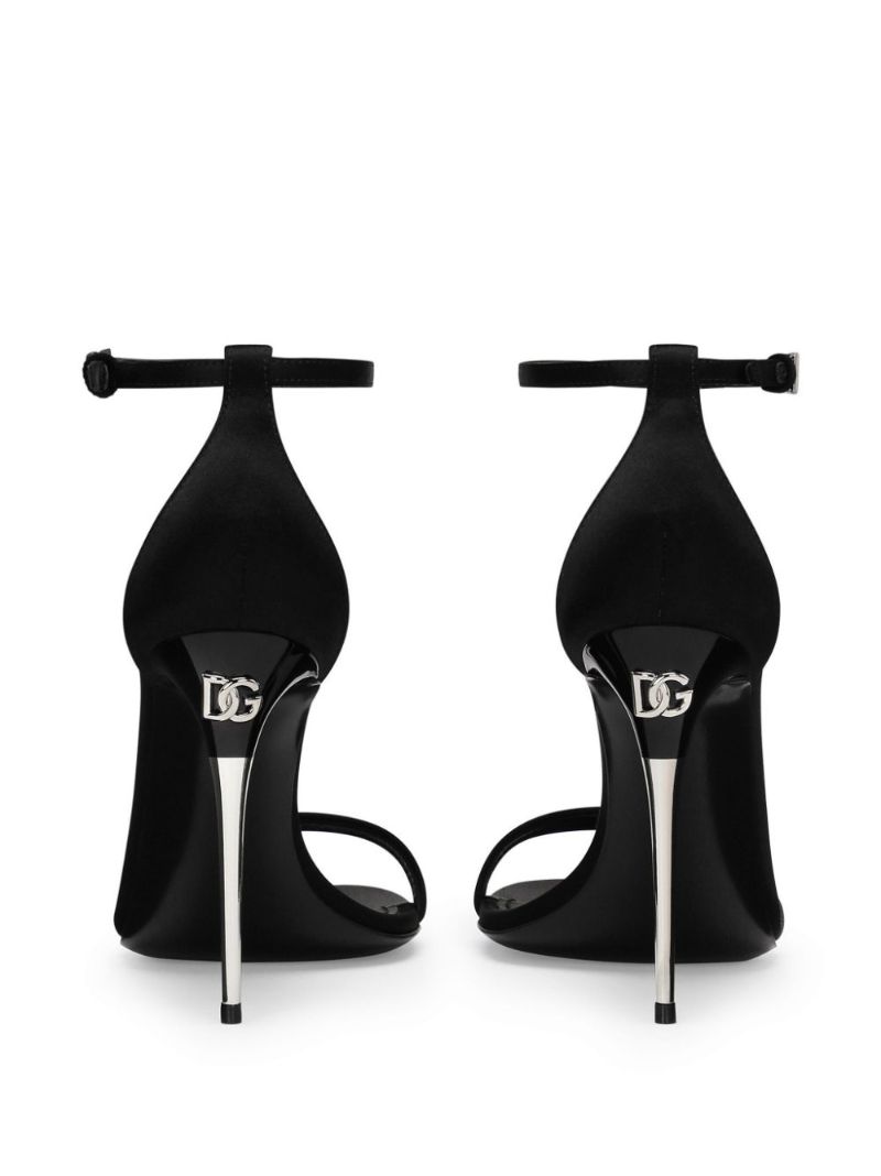 Black Keira 105 Satin Sandals