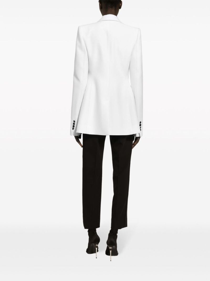 White Double Breasted Two-tone Blazer