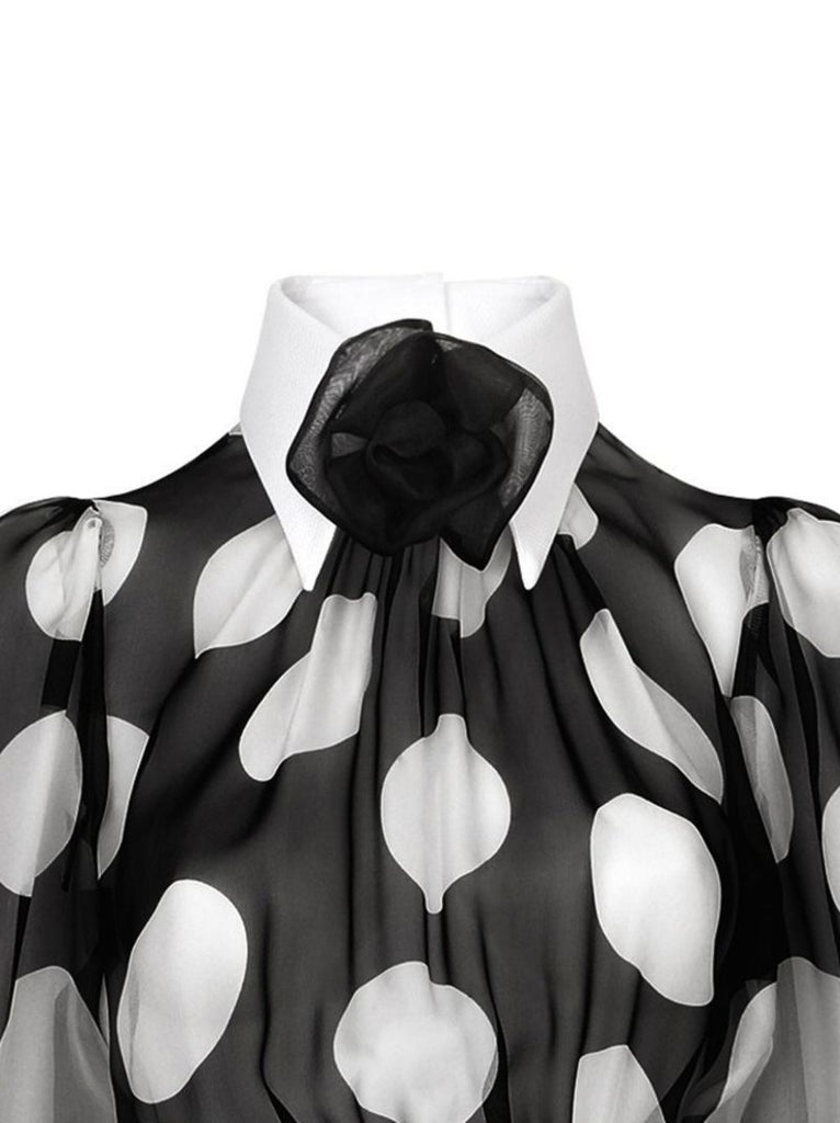 Black Polka-dot Cotton Dress