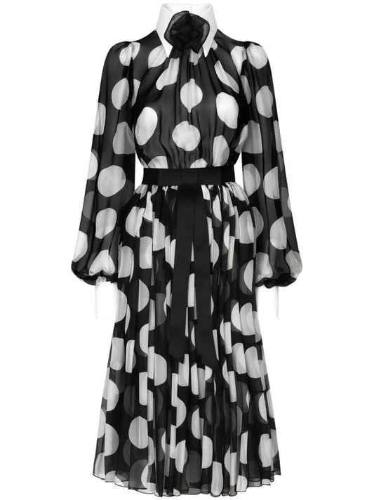 Black Polka-dot Cotton Dress
