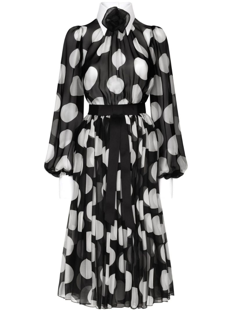 Black Polka-dot Cotton Dress