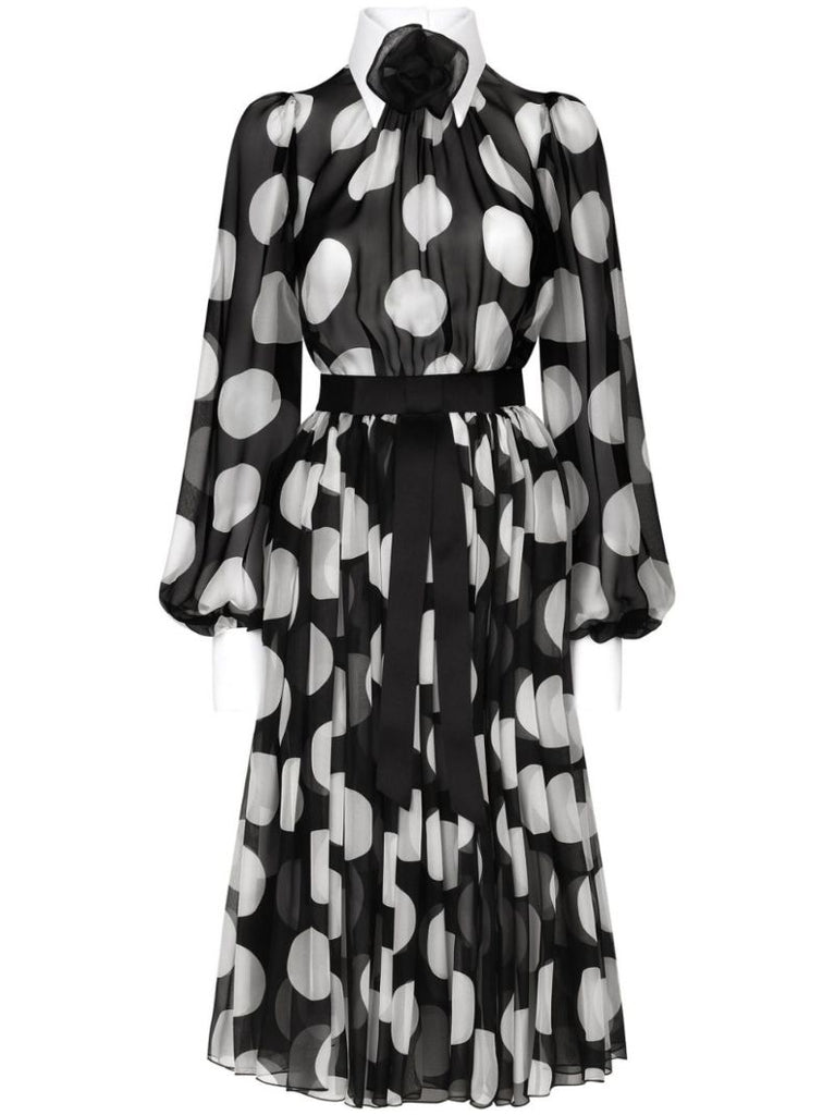 Black Polka-dot Cotton Dress