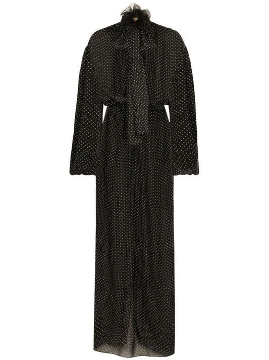 Black Polka Dot Sheer Maxi Dress