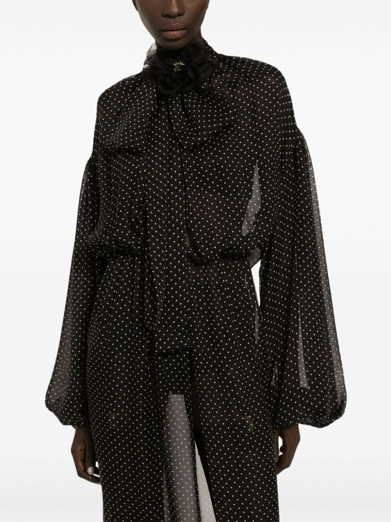 Black Polka Dot Sheer Maxi Dress