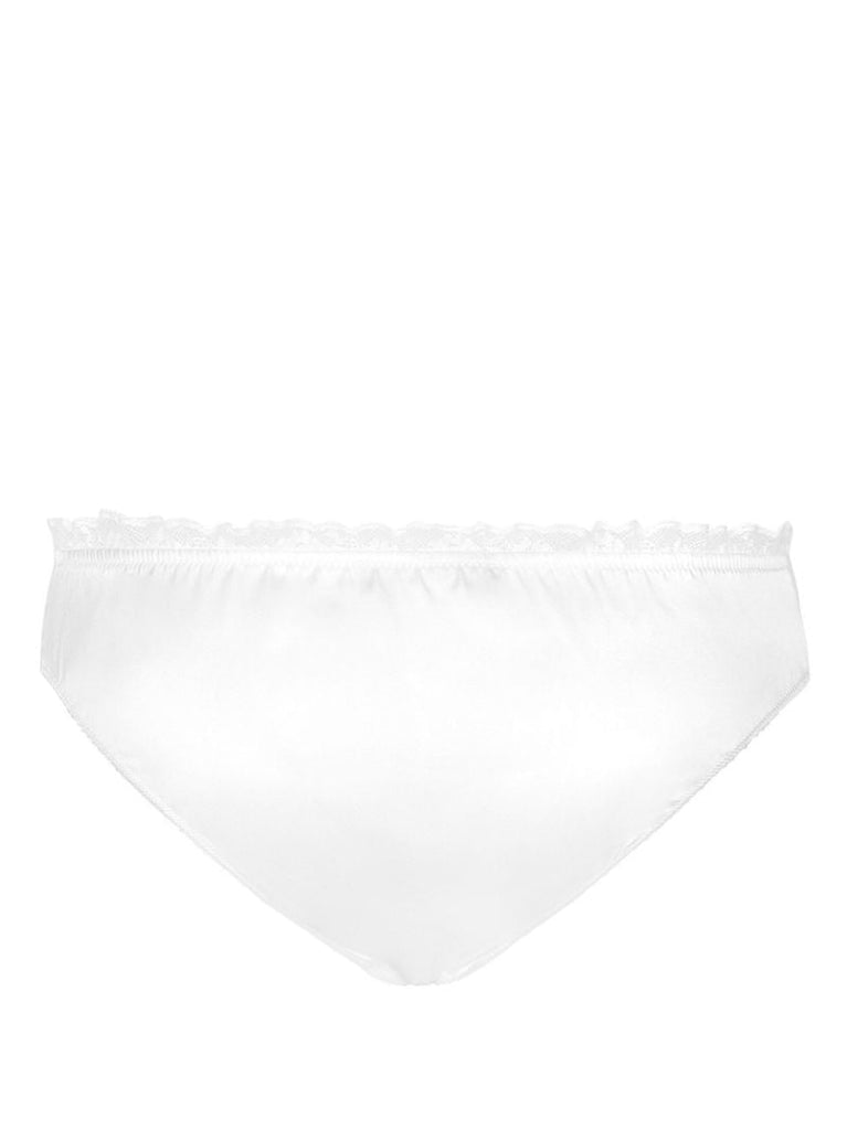 White Ruffled Trim Briefs