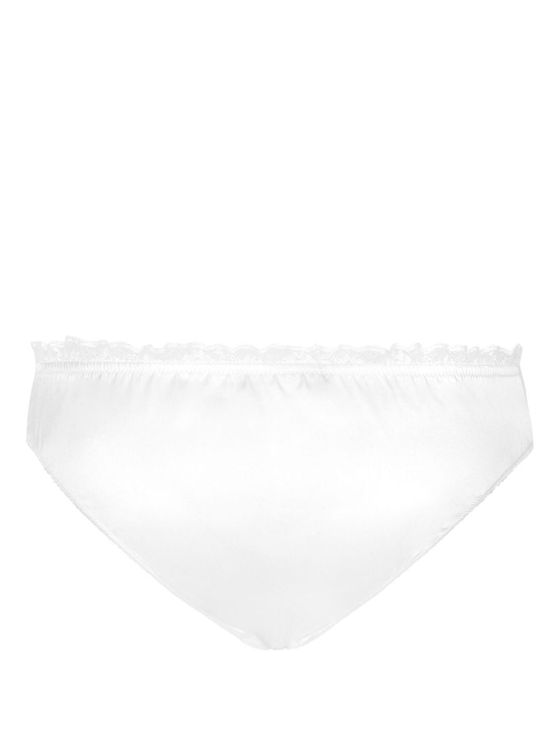 White Ruffled Trim Briefs