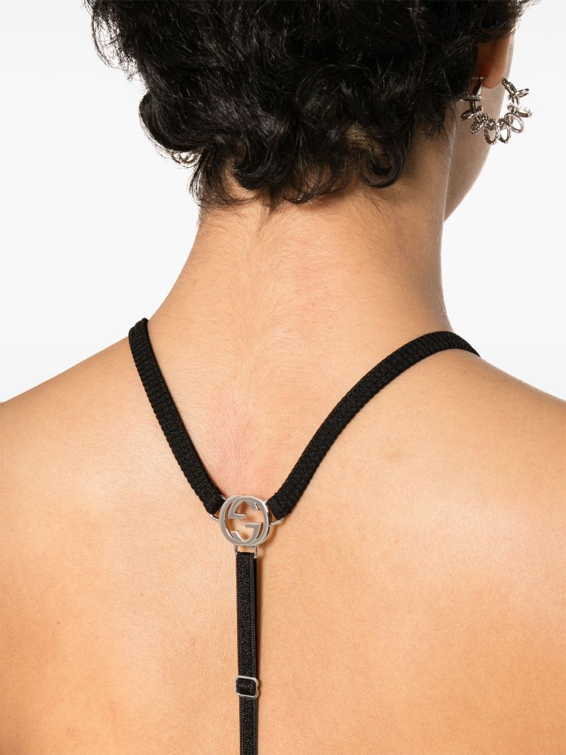 Black Interlocking G Crop Top