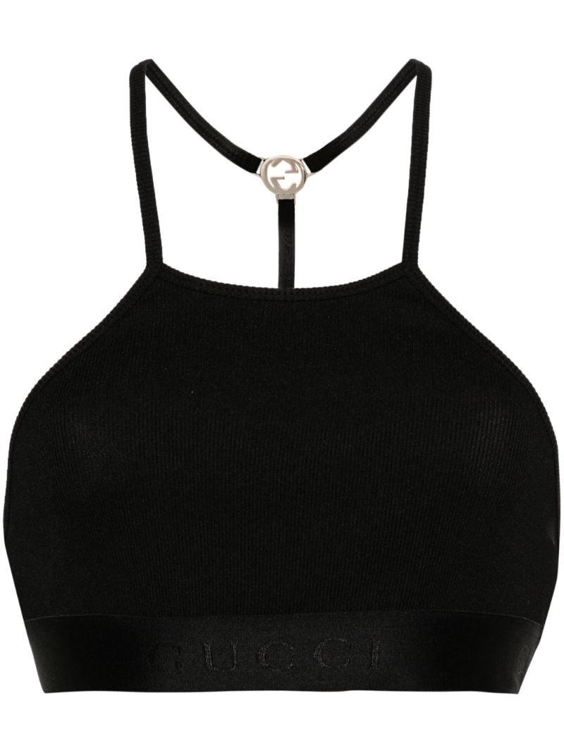 Black Interlocking G Crop Top