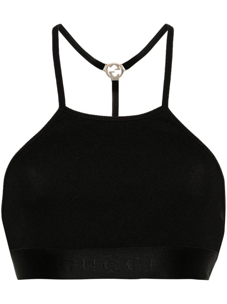Black Interlocking G Crop Top