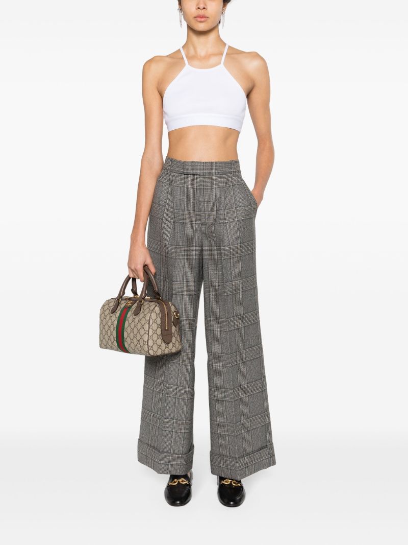 White Interlocking G Ribbed Crop Top