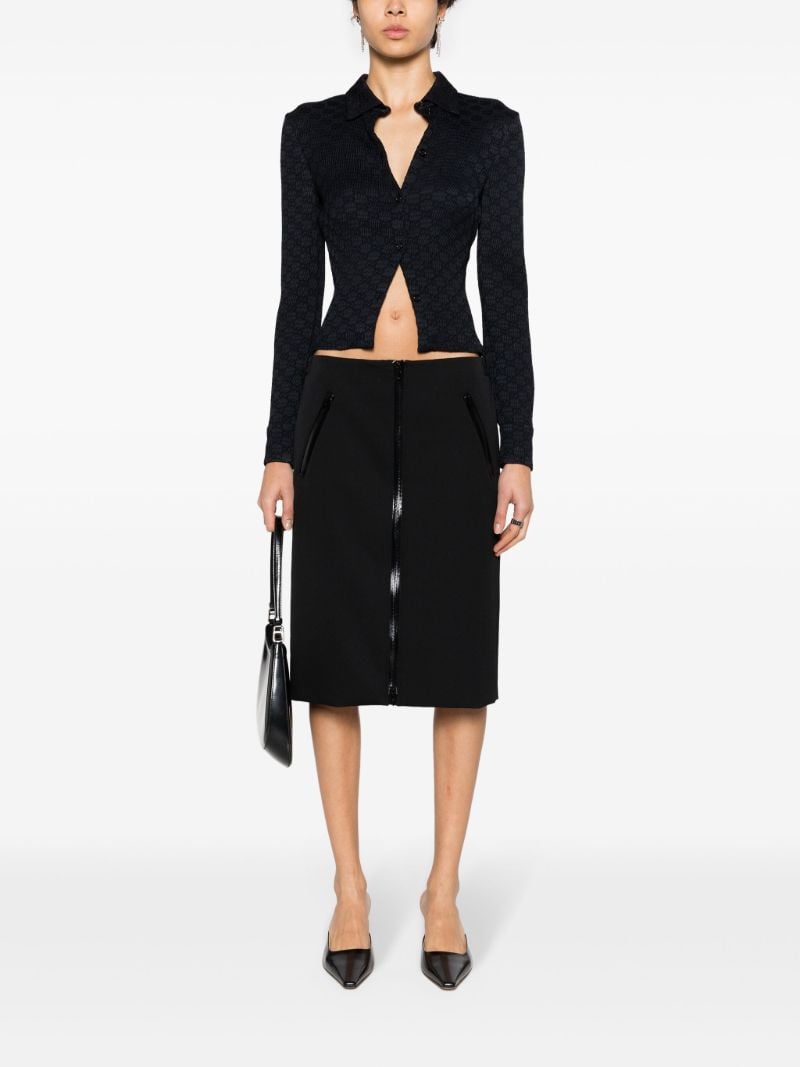 Black Jacquard Crinkled Shirt