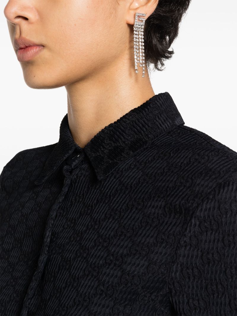 Black Jacquard Crinkled Shirt