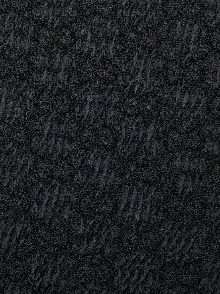 Black Gg Crinkle Midi Skirt