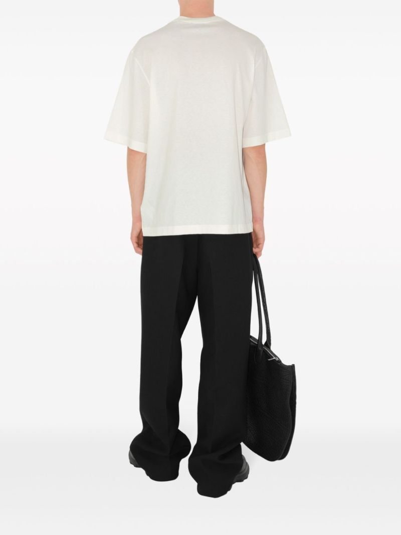 White Rose Flocked Cotton T-shirt