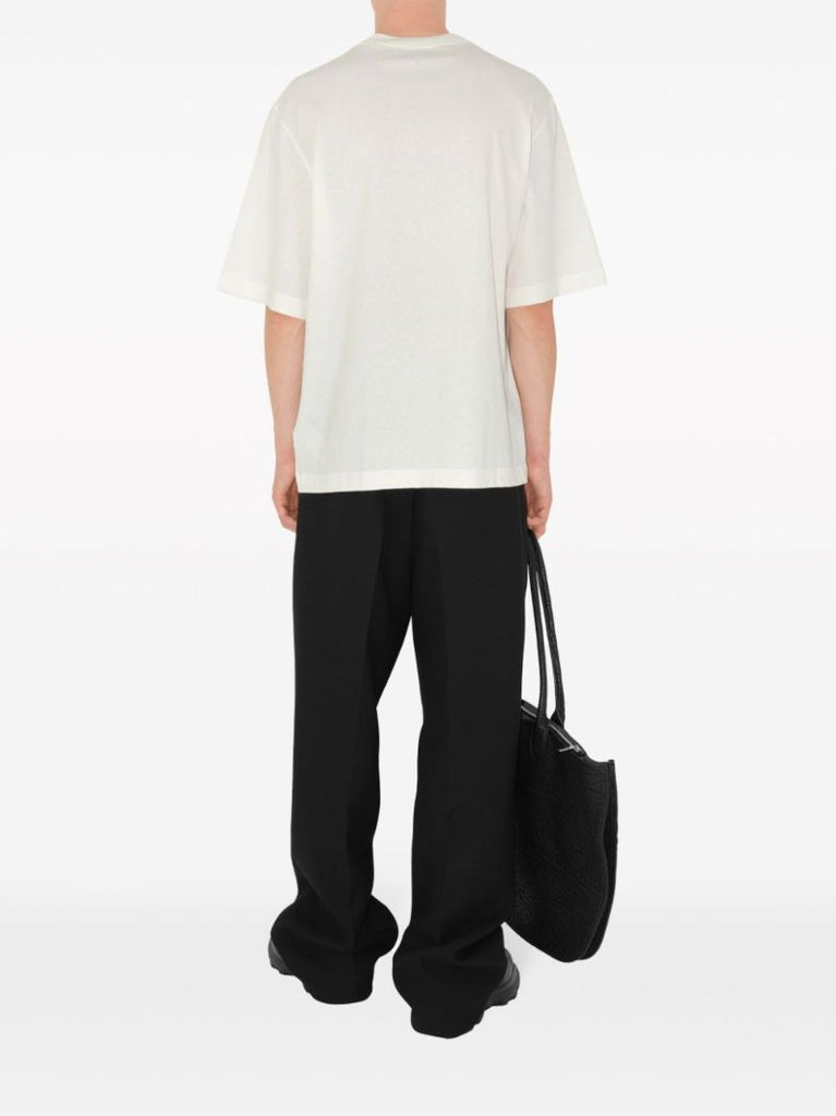 White Rose Flocked Cotton T-shirt
