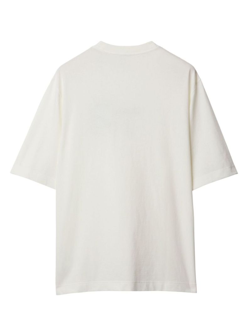 White Rose Flocked Cotton T-shirt
