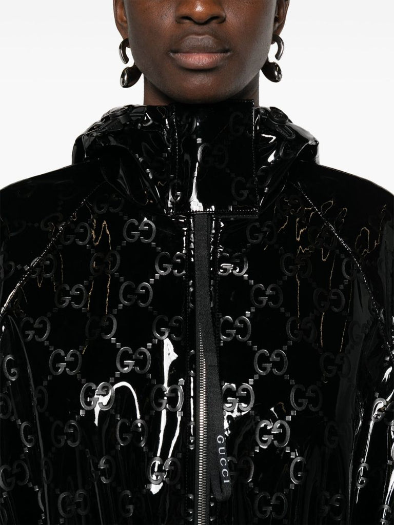 Black Double G Lacquered Coat