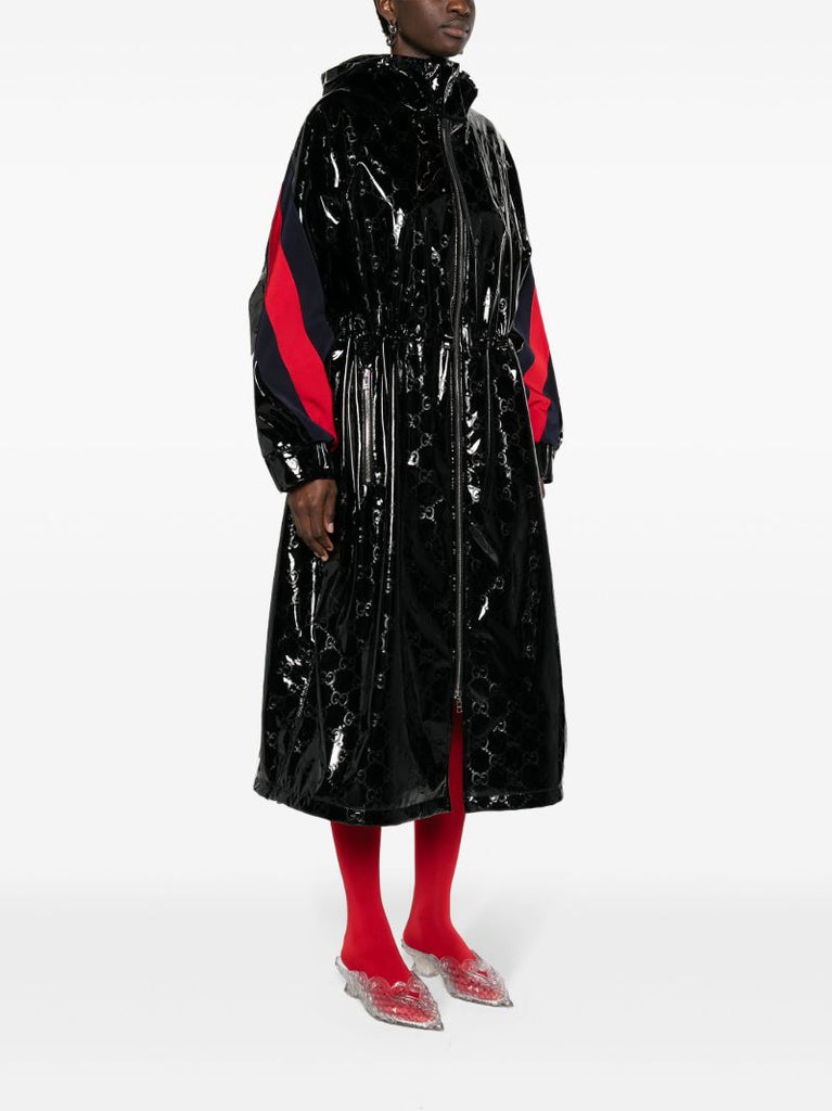 Black Double G Lacquered Coat