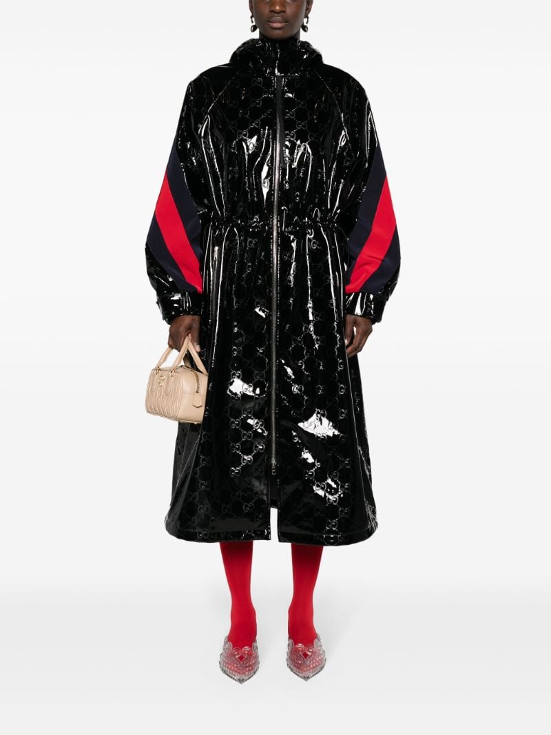 Black Double G Lacquered Coat