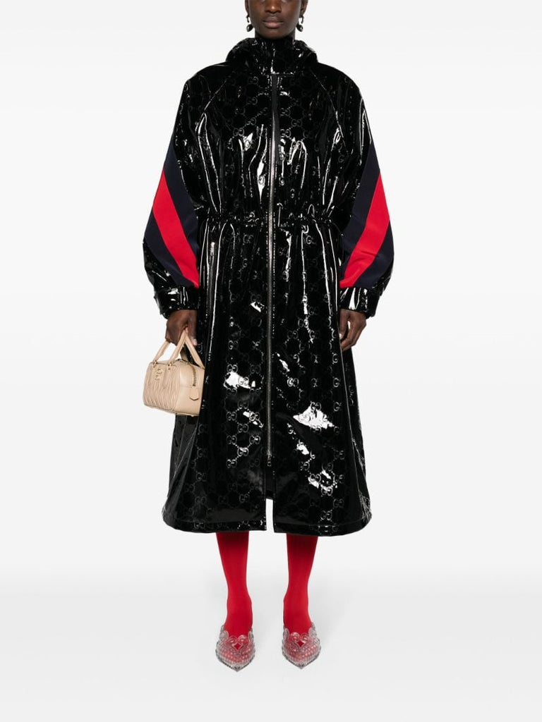 Black Double G Lacquered Coat