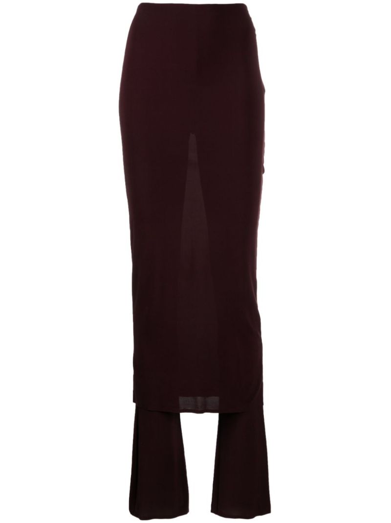 Black High-waisted Layered Pencil Skirt