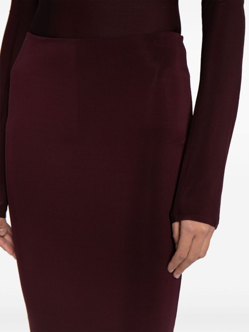 Black High-waisted Layered Pencil Skirt